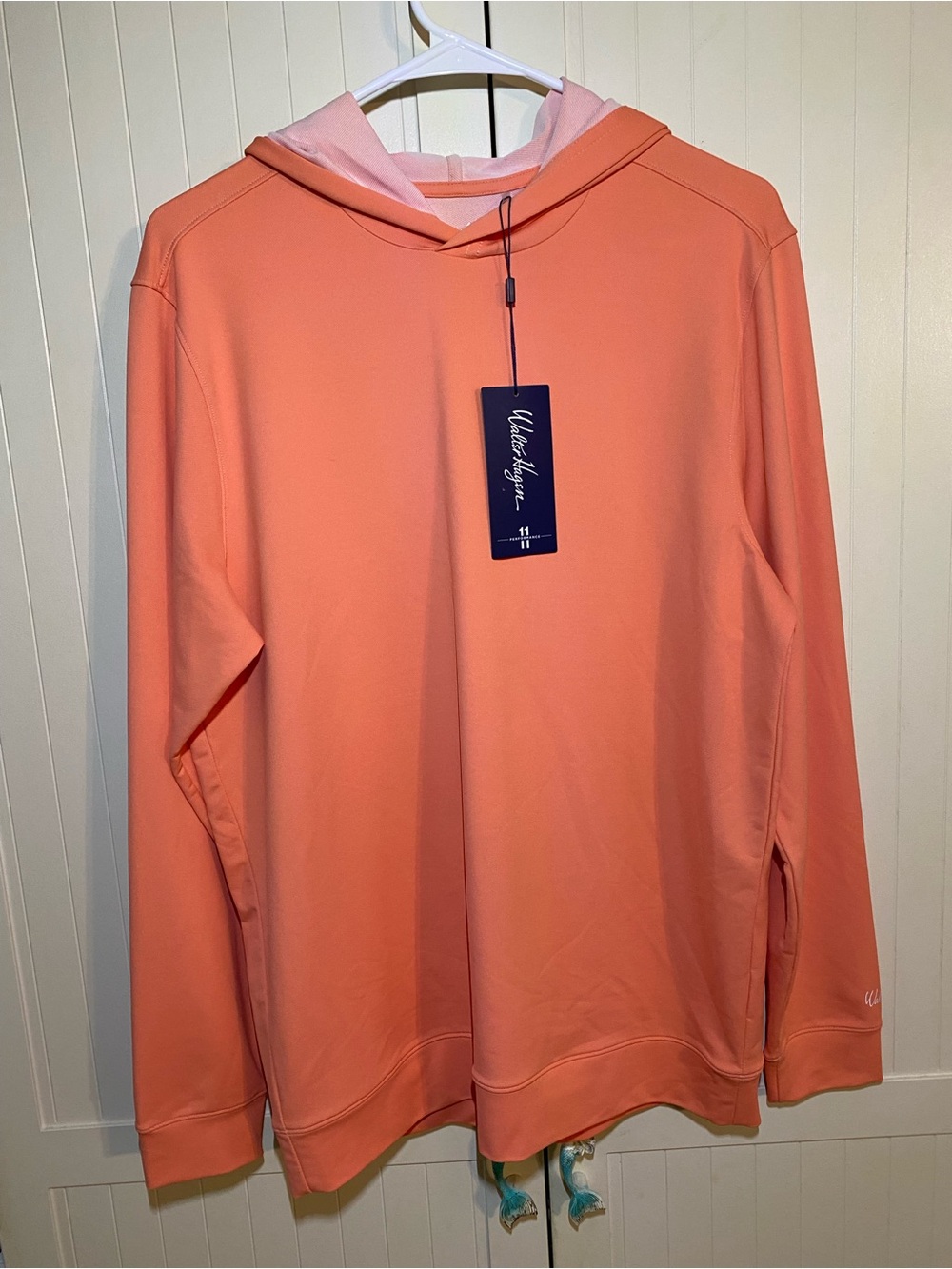 NWT Walter Hagen Performance UPF 50+ Long Sleeved Hoodie “Coral” Unisex Adult Sm